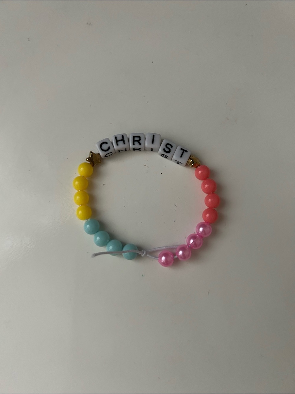 Personalized CHRIST Multicolor Beaded Bracelet
